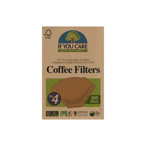 If you care Papierové filtre na kávu, nebielené 100 ks