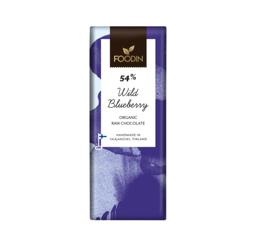 Foodin Raw vegan čokoláda s lesními borůvkami 54 % bio, 40 g