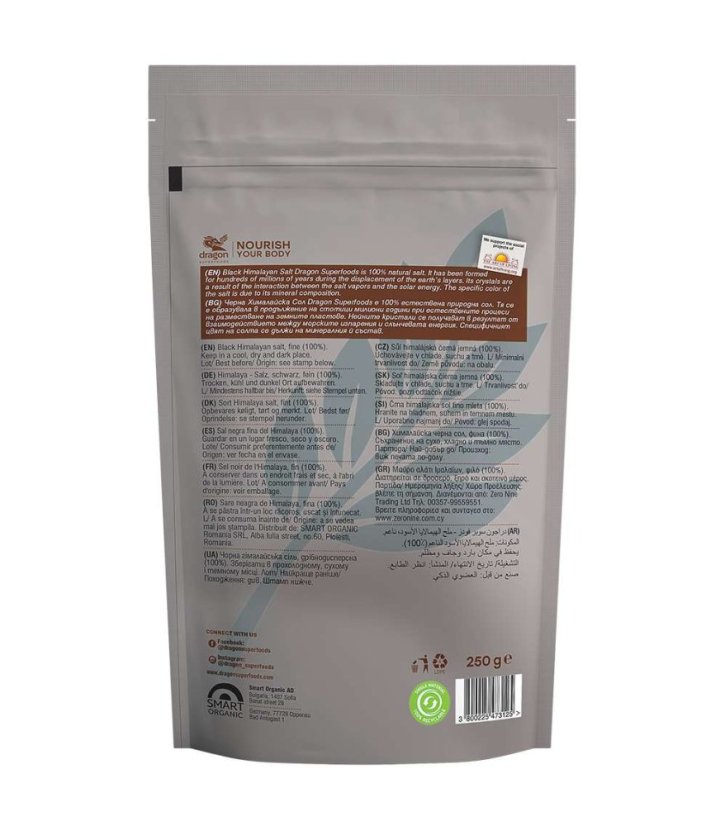 Dragon Superfoods Himalájská sůl černá jemně mletá 250 g