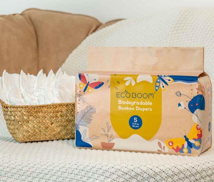 Ecoboom bambusové plenky Joy Bamboo S, 3-8 kg 36 ks