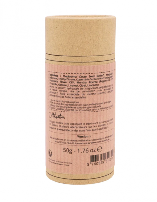 Comme Avant Bio deodorant bezsodý geranium bourbon a máta peprná s hořčíkem 60 g