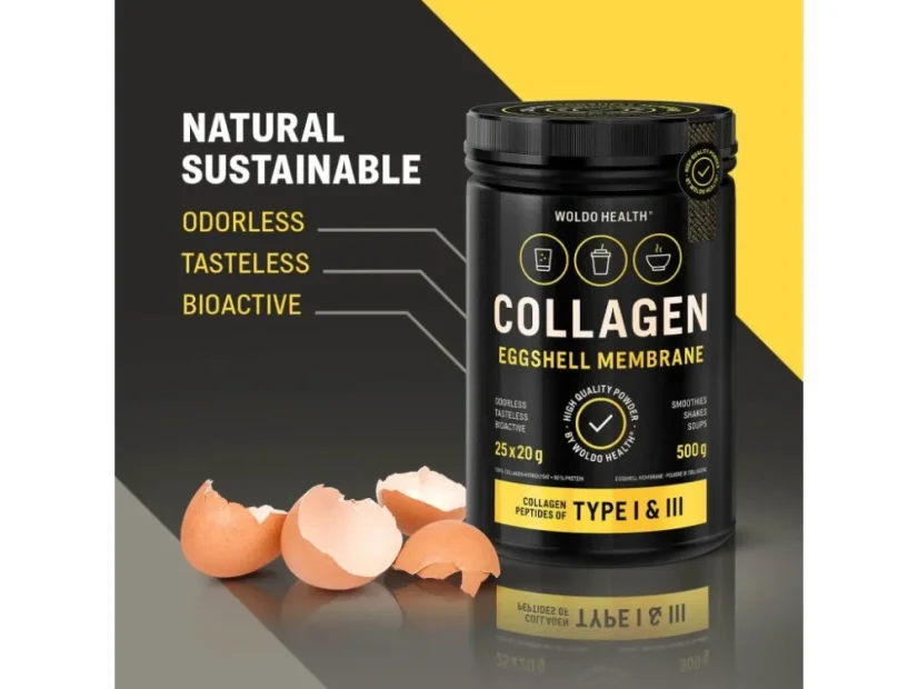 Woldo Health Kolagen s práškem z membrány vaječné skořápky 500 g