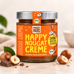Naughty Nuts BIO lískooříšková kakaová pomazánka Happy Nougat Creme 250 g