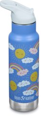 Klean Kanteen Dětská nerezová izolovaná lahev Insulated Kid Classic Narrow 12oz (w/Flip Seal Sport Cap) Rainbows 355 ml