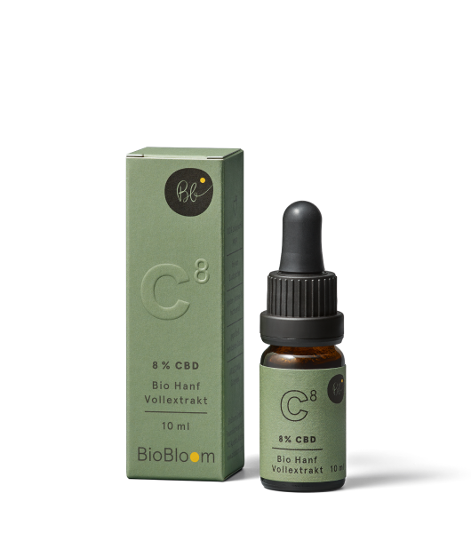 Biobloom 8% CBD Bio konopný olej full spectrum 10 ml Biobloom 8% CBD Bio konopný olej full spectrum 10 ml