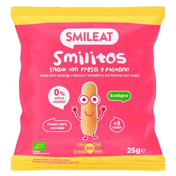 Smileat Bio Křupky banán jahoda 8M+ 25g