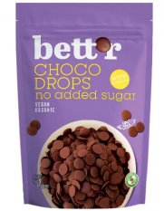 Bett´r  bio čokoládové tmavé kôstky choco drops bez pridaného cukru 200 g