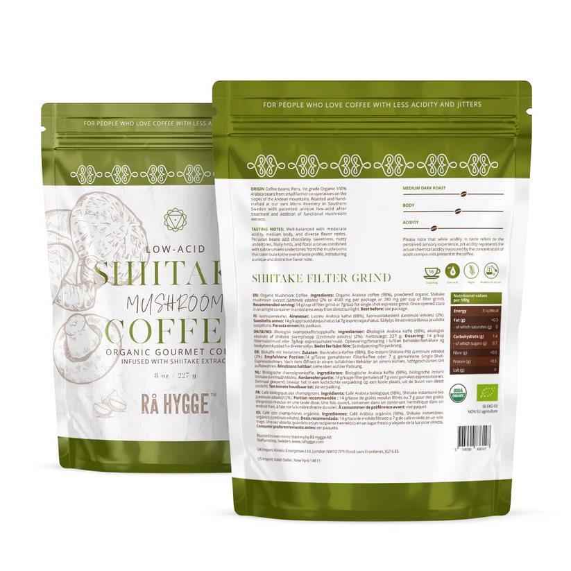 Ra Hygge BIO káva Peru Arabica Shiitake 227g