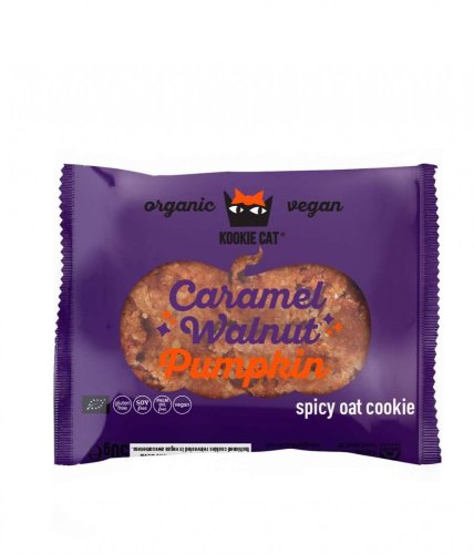 Kookie Cat Jesenné sušienka s tekvicou a karamelizovaným vlašským orechom, Bio, balenie 50g
