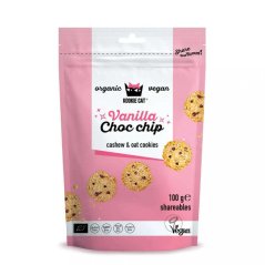 Kookie Cat Mini sušenky s čokoládou a Bourbon vanilkou, bio, 100g balení