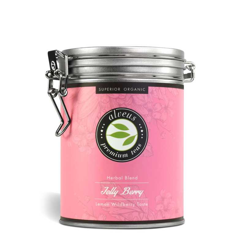 Alveus Bio prémiová čajová směs rooibos a ovoce Jelly Berry  v dóze 150g