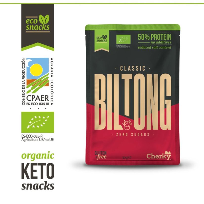 Cherky bio řezané sušené hovězí maso Biltong original - hmotnost: 70 g