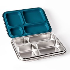 LEKKABOX Maxi nerezový bento jídelní box se 4 přihrádkami 1000 ml