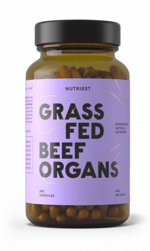 Nutriest Grass-fed lyofilizovaný bio beef organs complex pečene, obličiek a srdca v kapsuliach 240 kapsúl