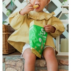 Smileat BIO kukuřičné křupky banán a jablko s panenským olivovým olejem a vitaminem B1 8M+ 25g