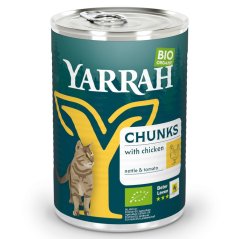 Yarrah Bio Chunks bio kura s bio žihľavou & bio paradajkami v omáčke 405 g