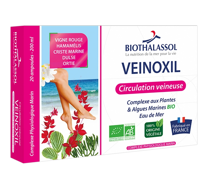 Biothalassol Veinoxil Bio přírodní péče o žíly a mikrocirkulaci 20 ampulí