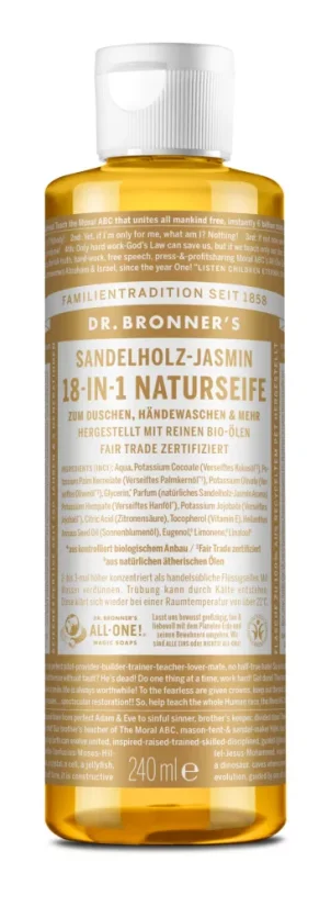 Dr. Bronner´s tekuté mýdlo s vůní jasmínu a santalového dřeva - objem: 60 ml