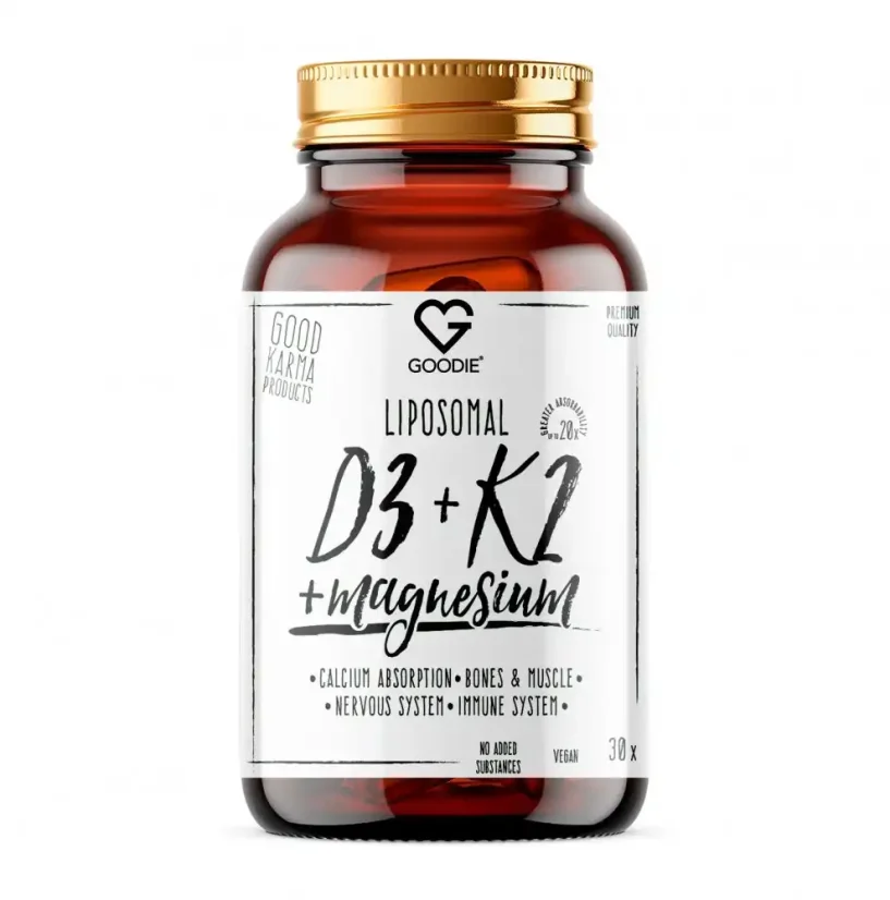 Goodie Liposomální Vitamin D3, K2 a Magnesium 30 kapslí