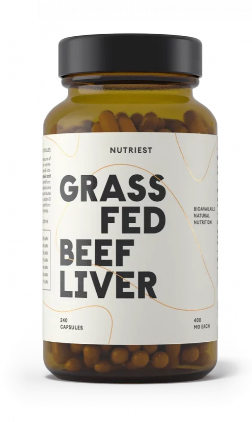 Nutriest grass-fed lyofilizovaná bio hovězí játra v kapslích 240 kapslí