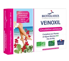 Biothalassol Veinoxil Bio 20 ampuliek – prírodná starostlivosť o žily a mikrocirkuláciu