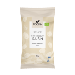 Foodin BIO rozinky v bílé raw čokoládě 80g