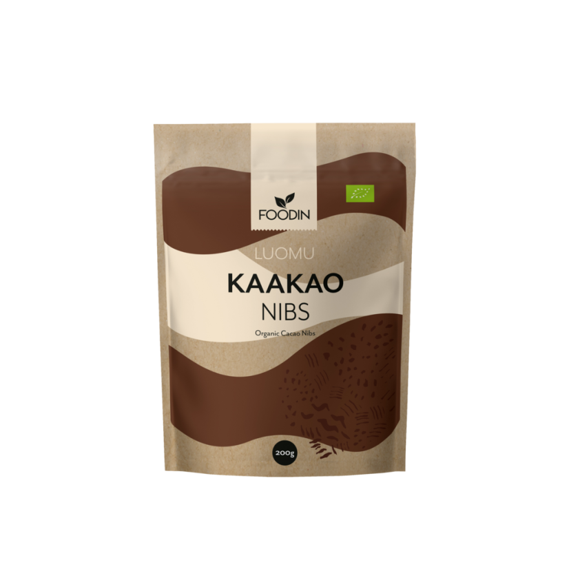 Foodin Raw Bio Kakaové boby drcené Cacao nibs 200 g