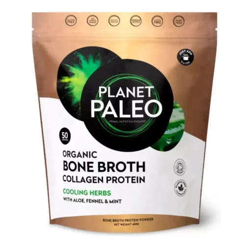 Planet Paleo Bio sušený hovädzí vývar citlivé zažívanie Cooling Herbs Collagen Protein