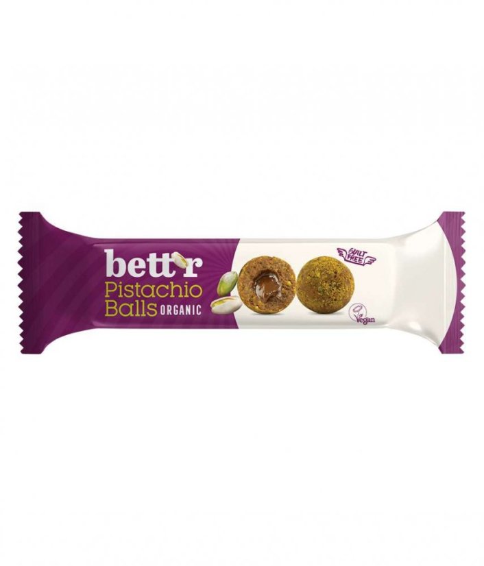 Bett´r bio Ovocné guličky s figovo-pistáciovou náplňou, Bio, 3×15 g min.trv.09/2025