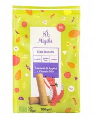 Migibi Bio Sušenky pro děti s vitamíny mandle-jablko 100 g