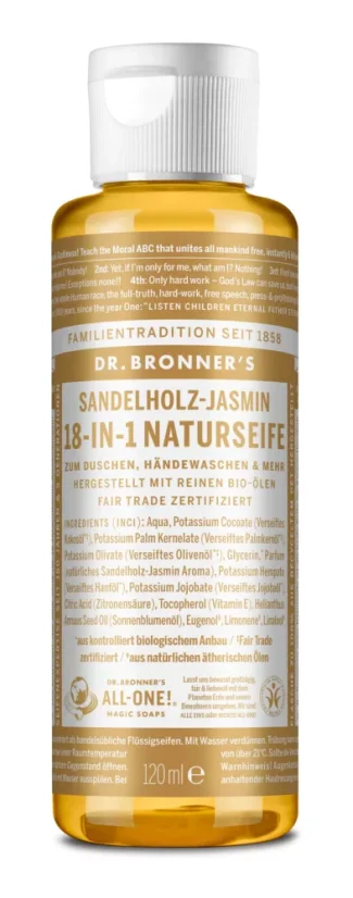 Dr. Bronner´s tekuté mýdlo s vůní jasmínu a santalového dřeva - objem: 60 ml