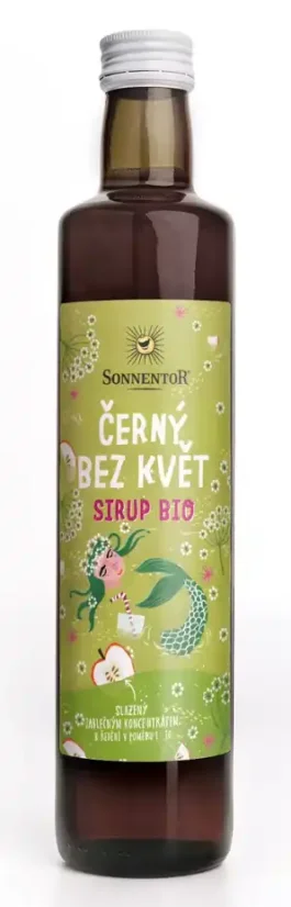 Sonnentor Bio Černý bez květ sirup ovocný nápojový koncentrát 500 ml