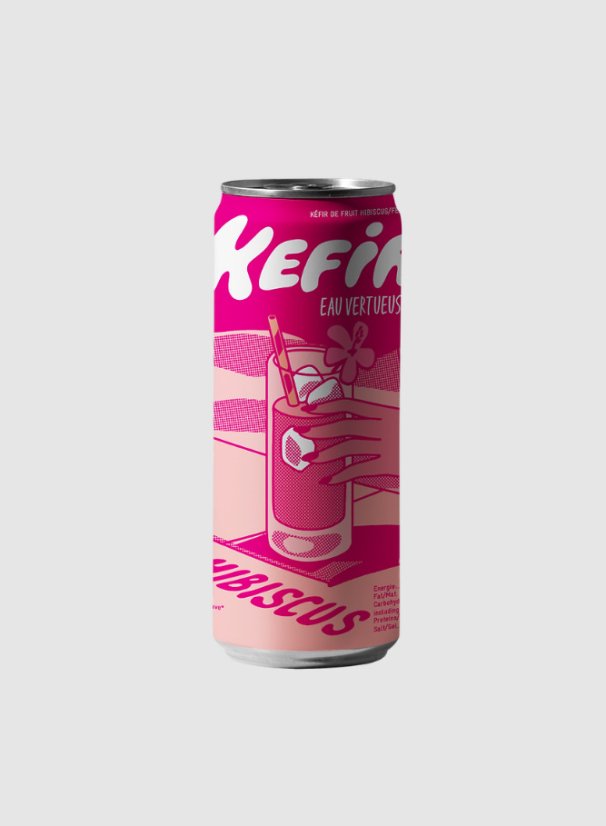 Kefir Eau Vertueuse Bio vodní kefír Ibišek a černý rybíz 250 ml