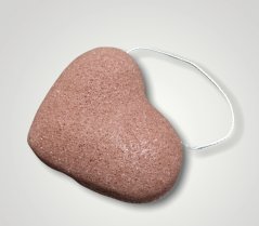 Konjac hubka červená s francúzskou červenou hlinou, tvar srdce