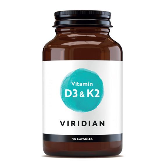 Viridian Vitamin D3 a K2 90 kapslí
