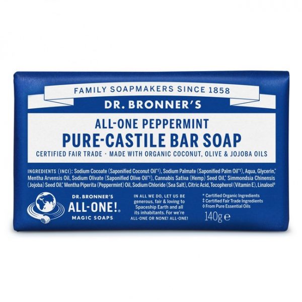 Dr. Bronner's tuhé mýdlo Peppermint 140 g Dr. Bronner's tuhé mýdlo Peppermint 140 g