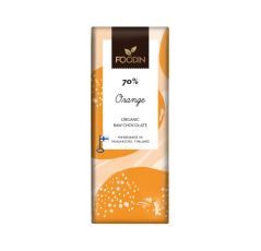 Foodin Raw vegan horká čokoláda s pomarančom 70%, Bio, bez pridaného cukru 40g