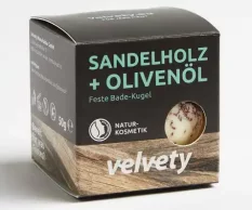 Velvety Koupelová bomba Santalové dřevo a olivový olej 50 g