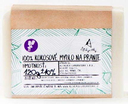 Alchymistky 100% kokosové mydlo na pranie s vôňou levandule, pevné - hmotnosť: 500g