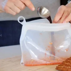 Pandoo Znovupoužiteľné uzatvárateľné silikónové vrecká na potraviny