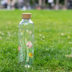 Carry sklenená fľaša na pitie Let the bees be 700 ml