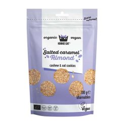 Kookie Cat Mini sušenky s mandlemi a slaným karamelem, bio, 100g balení