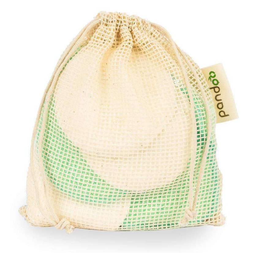 Pandoo Bavlněné odličovací znovupoužitelné polštářky v pytlíku 10 ks