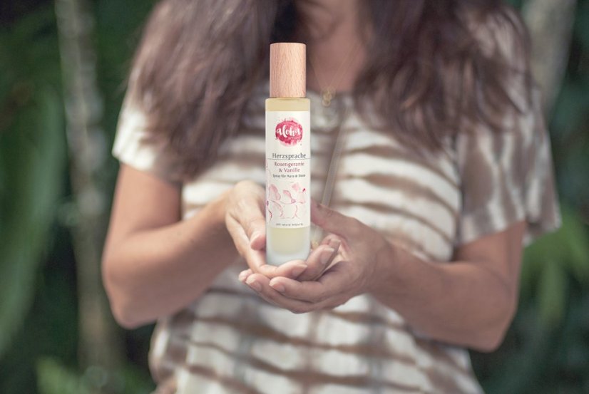 Aloha senses telový sprej Reč srdca, Ružové geránium a Vanilka - objem: 100 ml