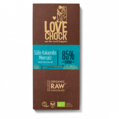 Lovechock bio čokoláda 85% s mořskou solí vegan raw 70g