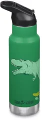 Klean Kanteen Dětská nerezová termolahev Dino Skate zelená 355 ml  (w/ Flip Seal Sport)