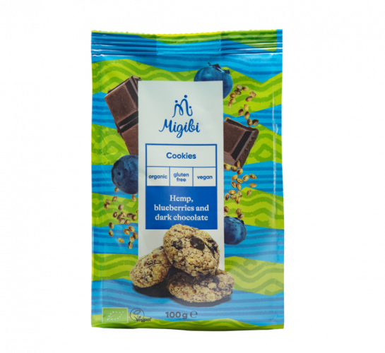 Migibi Bio Sušienky konope, čučoriedky a horká čokoláda 100 g min.trv. 06/24
