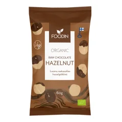 Foodin lískové oříšky v bio raw čokoládě BIO 60 g