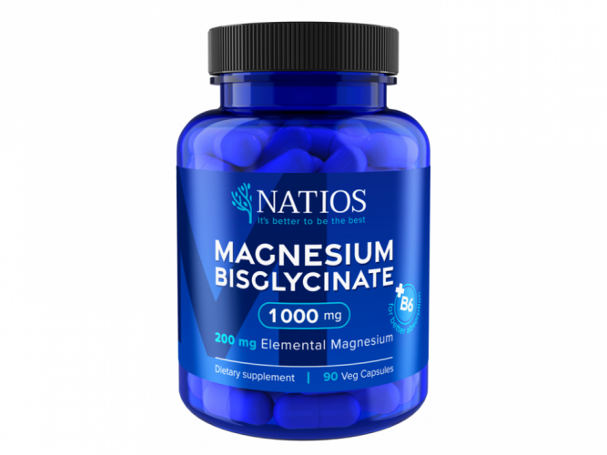 Natios Magnesium Bisglycinát 1000 mg plus B6 90 kapslí