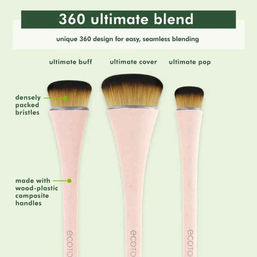 EcoTools 360 Ultimate Blend Sada štetcov 3 ks